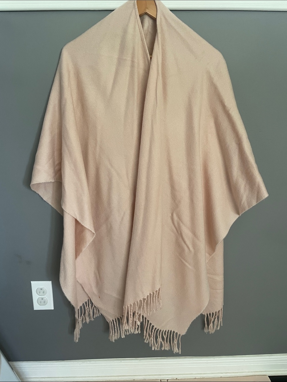 Soft Blush Pink Fringe Shawl
